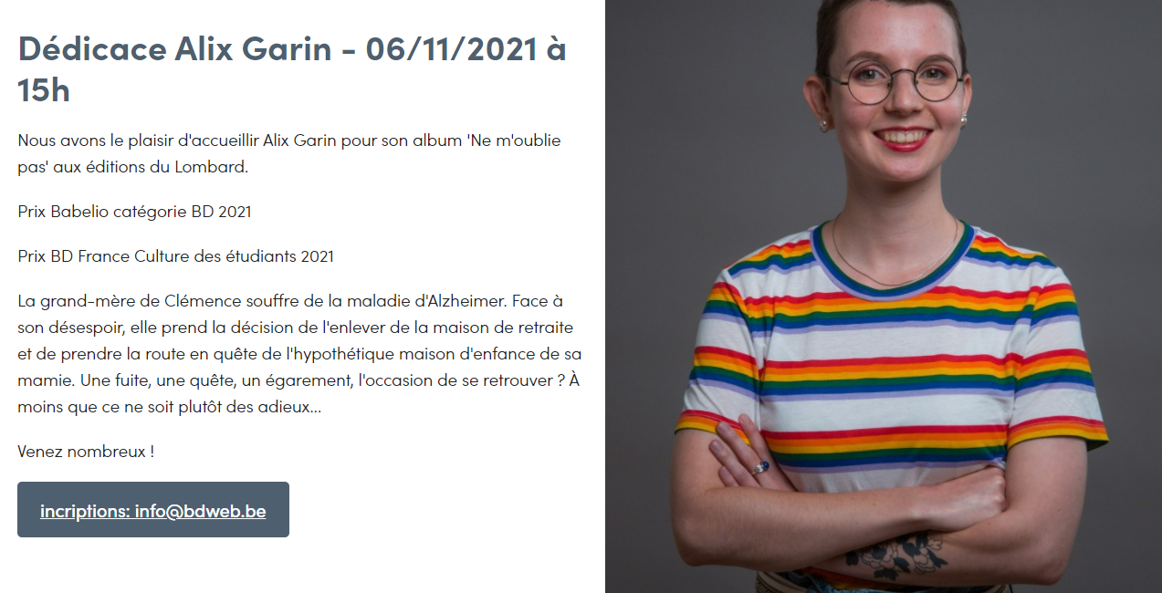 Dédicace : Alix Garin (Ne m'oublie pas)