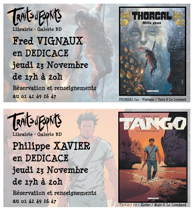 Dédicace : Fred Vignaux (Thorgal), Philippe Xavier (Tango)